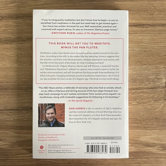 “MEDITATION FOR FIDGETY SKEPTICS” by Dan Harris PB Book NY Time Bestseller EUC! - Picture 2 of 2